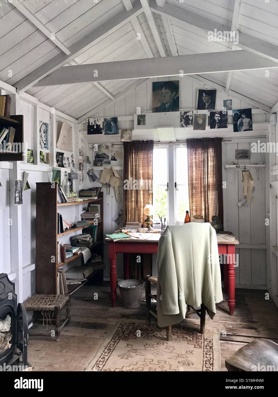 Dylan Thomas' writing shed, Laugharne, Carmarthenshire, Wales Stock