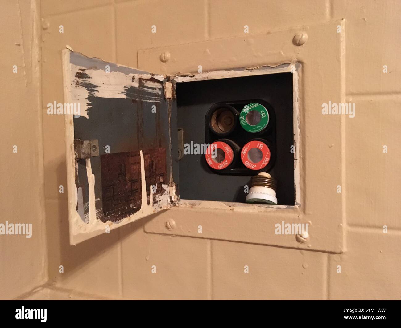 Old fuse box Stock Photo Alamy