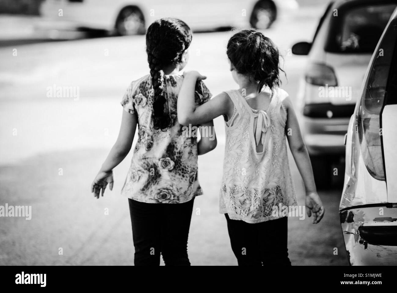 Refugee children in Aida Camp in Bethlehem, Palestine. Stock Photo
