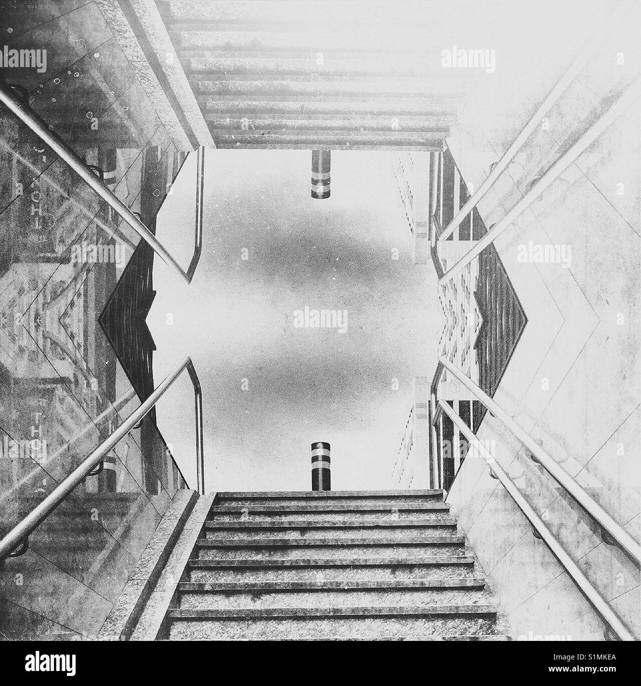 Mirrored subway exit - Smartphone Captured Stock Image