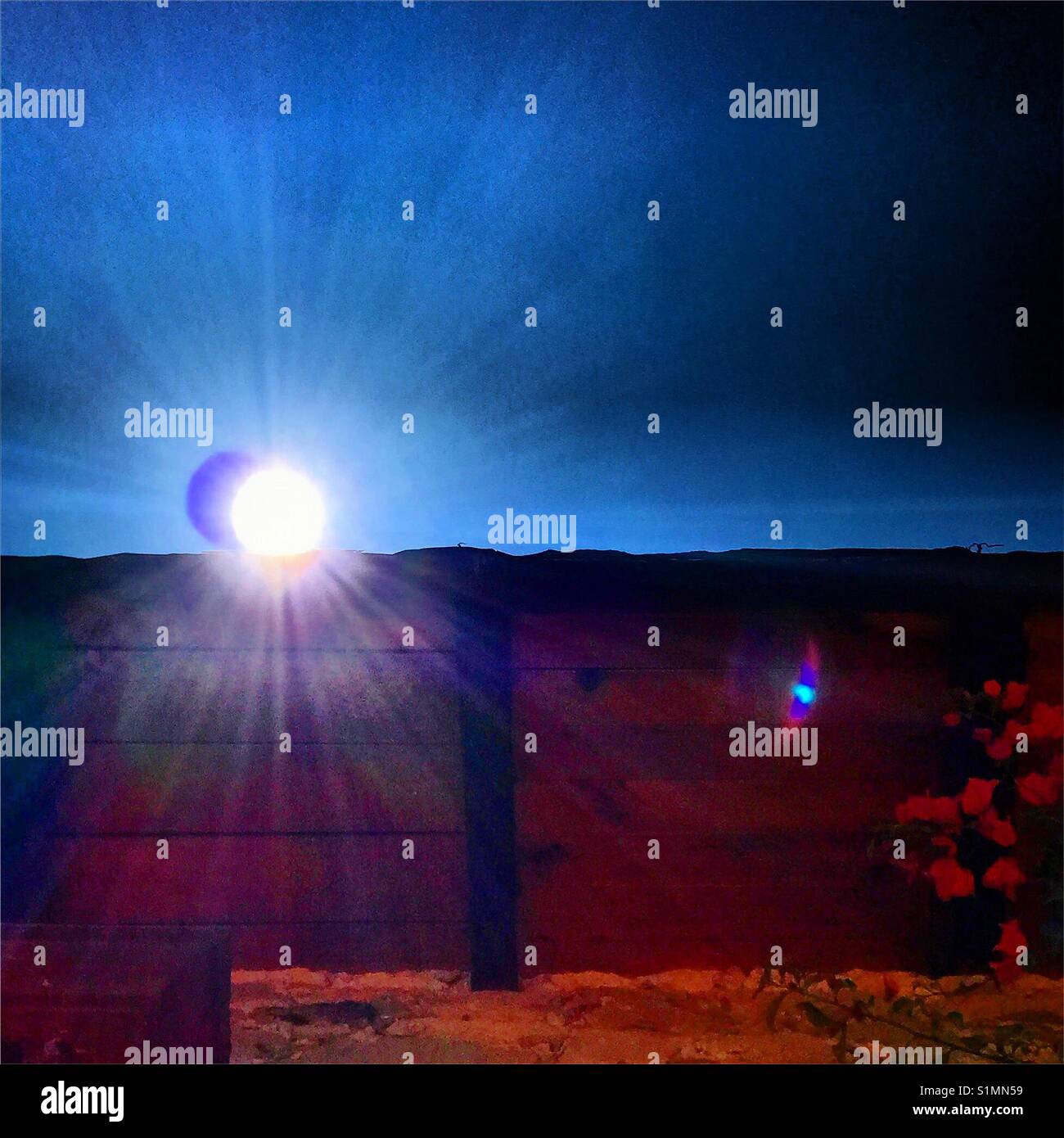 The solar eclipse in Mexico - Smartphone Captured Stock Image