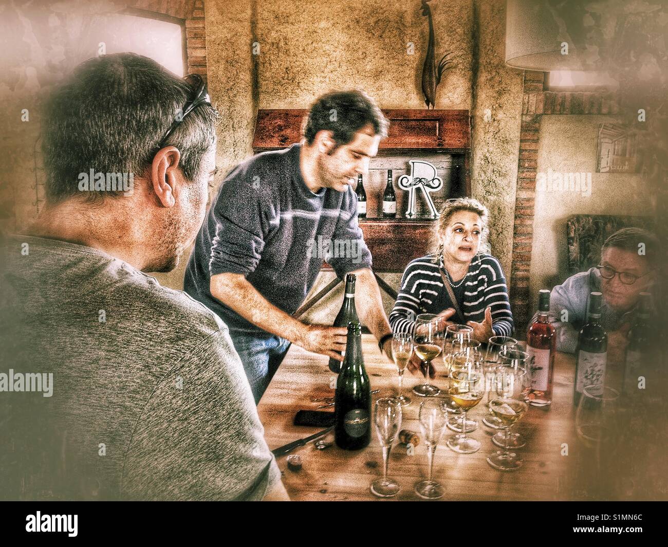 Wine tasting at a winery in Spain Stock Photo - Alamy