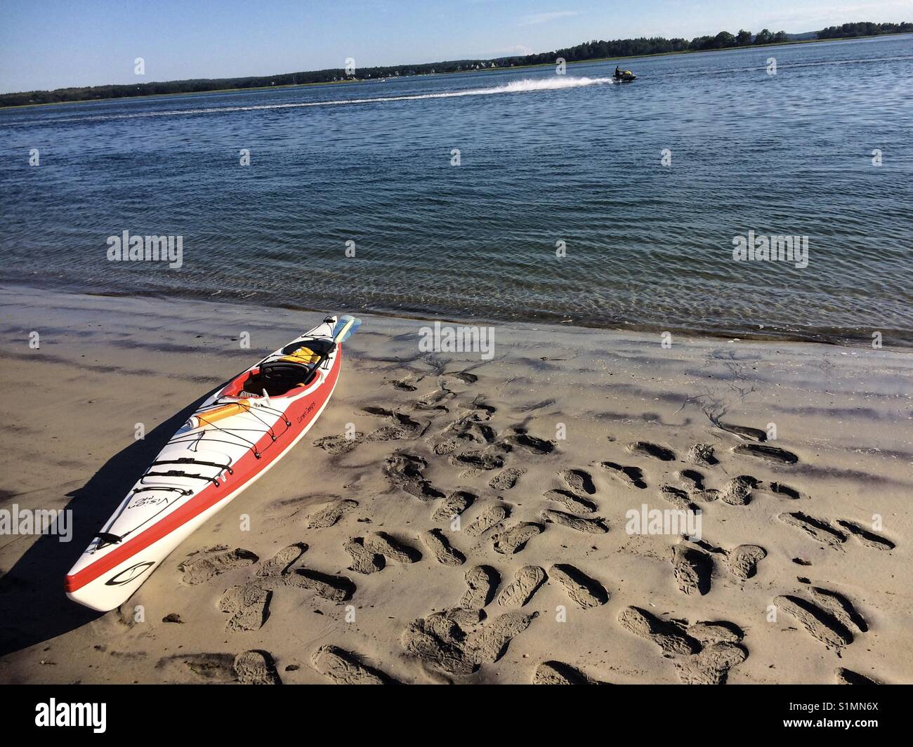 Kayak on beach Stock Photo