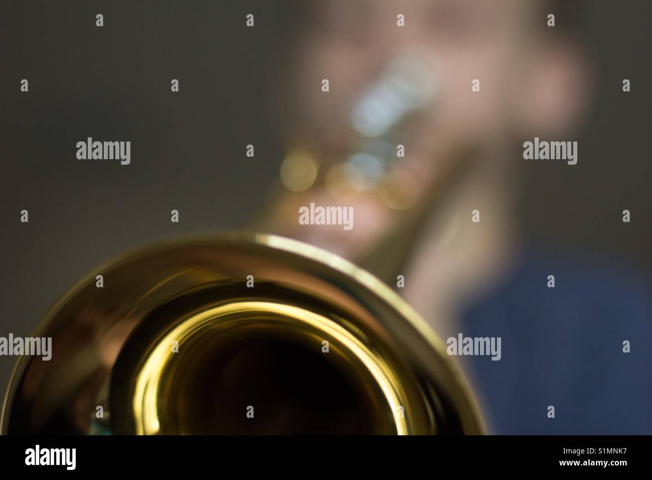 Focus on trumpet bell, practice Stock Photo - Alamy