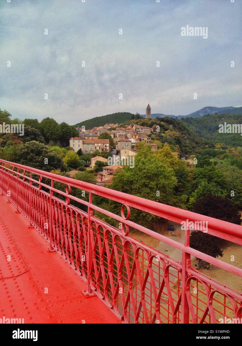 Olargues village in Haut Languedoc, Occitanie France Stock Photo