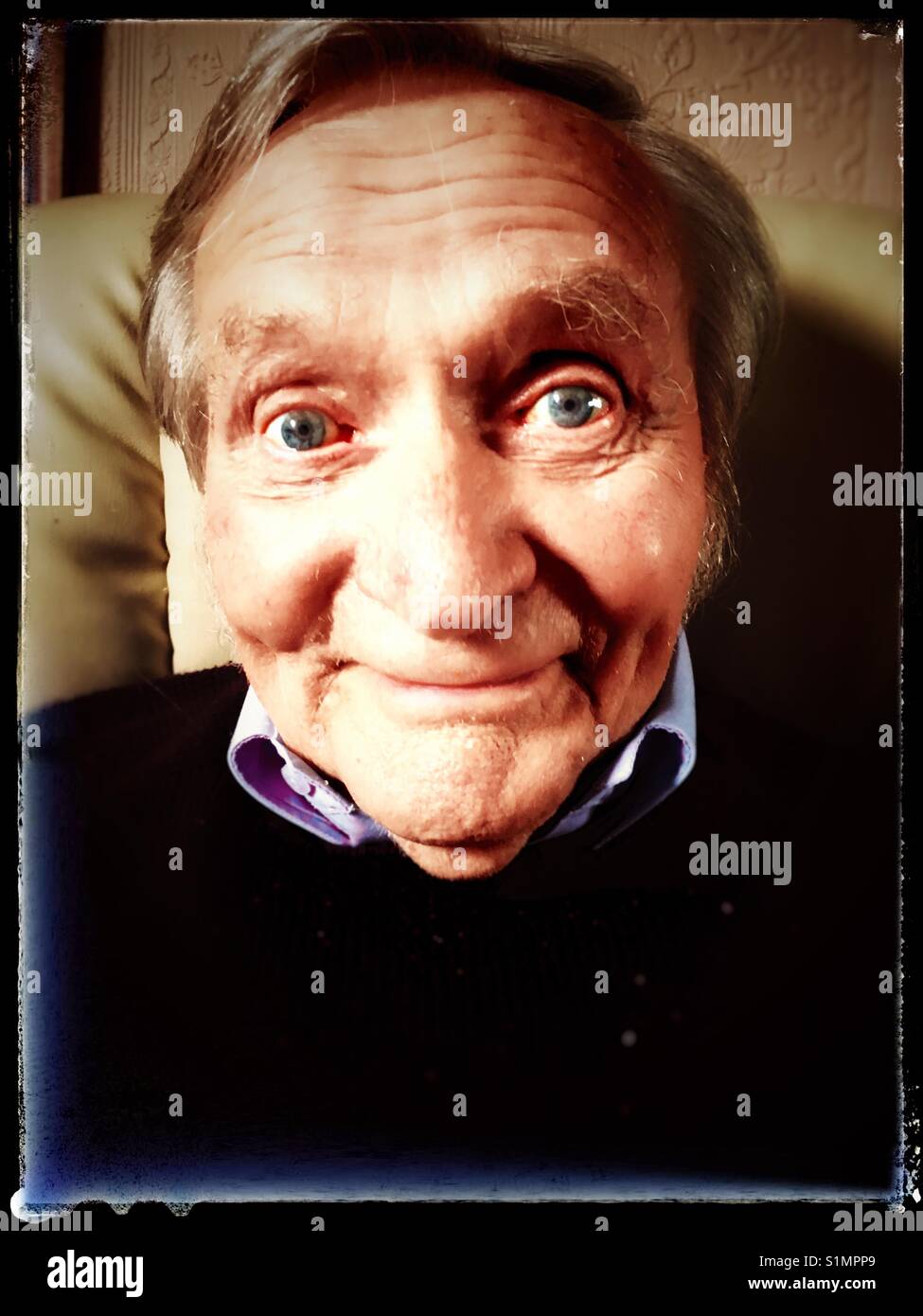 90-year old English man - Smartphone Captured Stock Image
