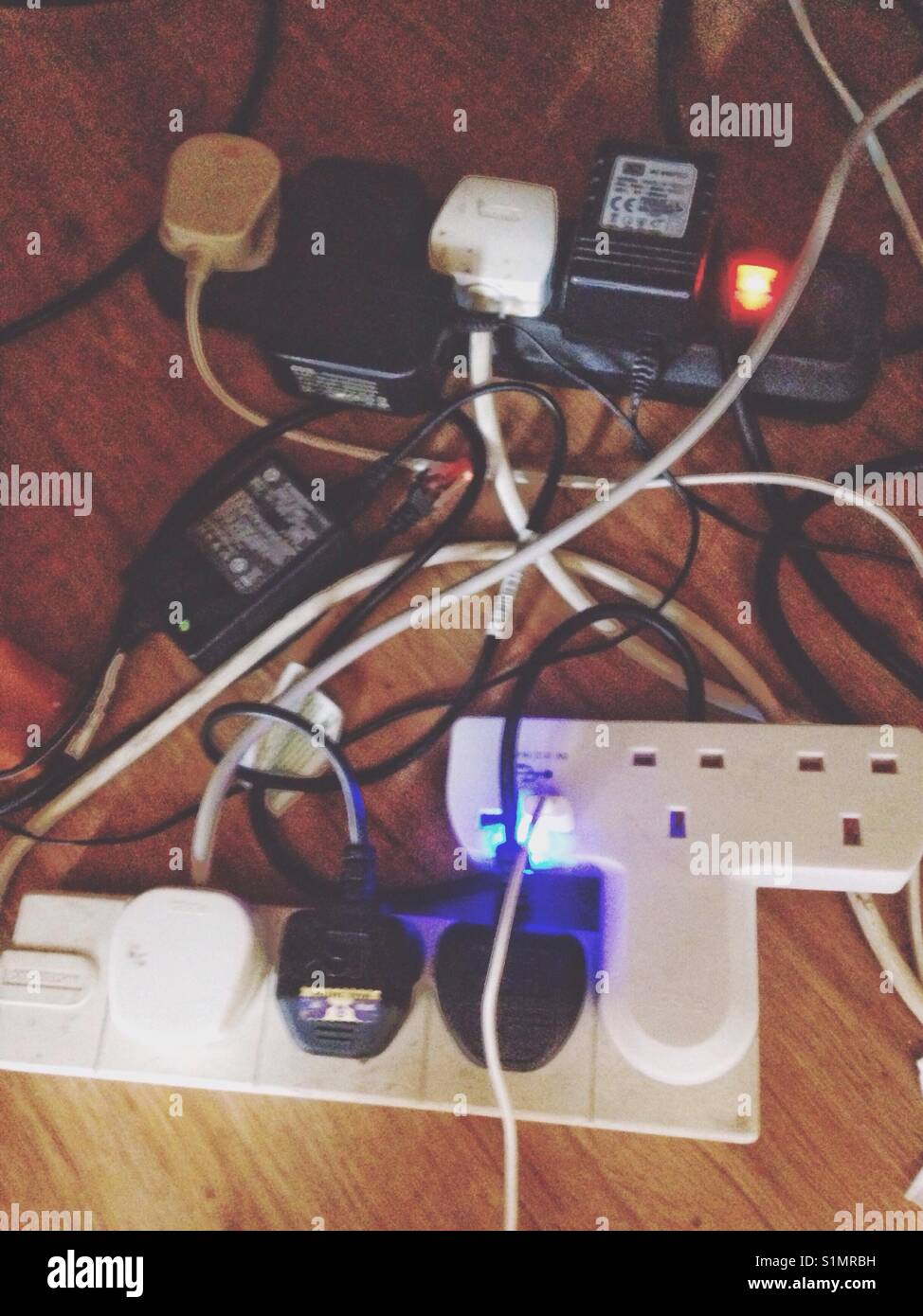 Electricity cables, plugs and sockets Stock Photo Alamy