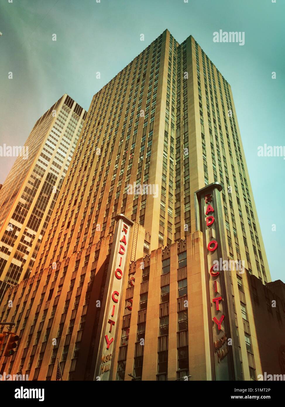 Radio city music hall, Rockefeller Center, NYC, USA - Smartphone Captured Stock Image