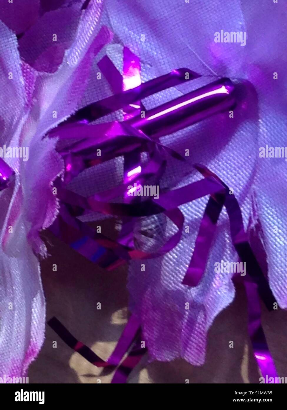 Purple gift wrappings - close up Stock Photo