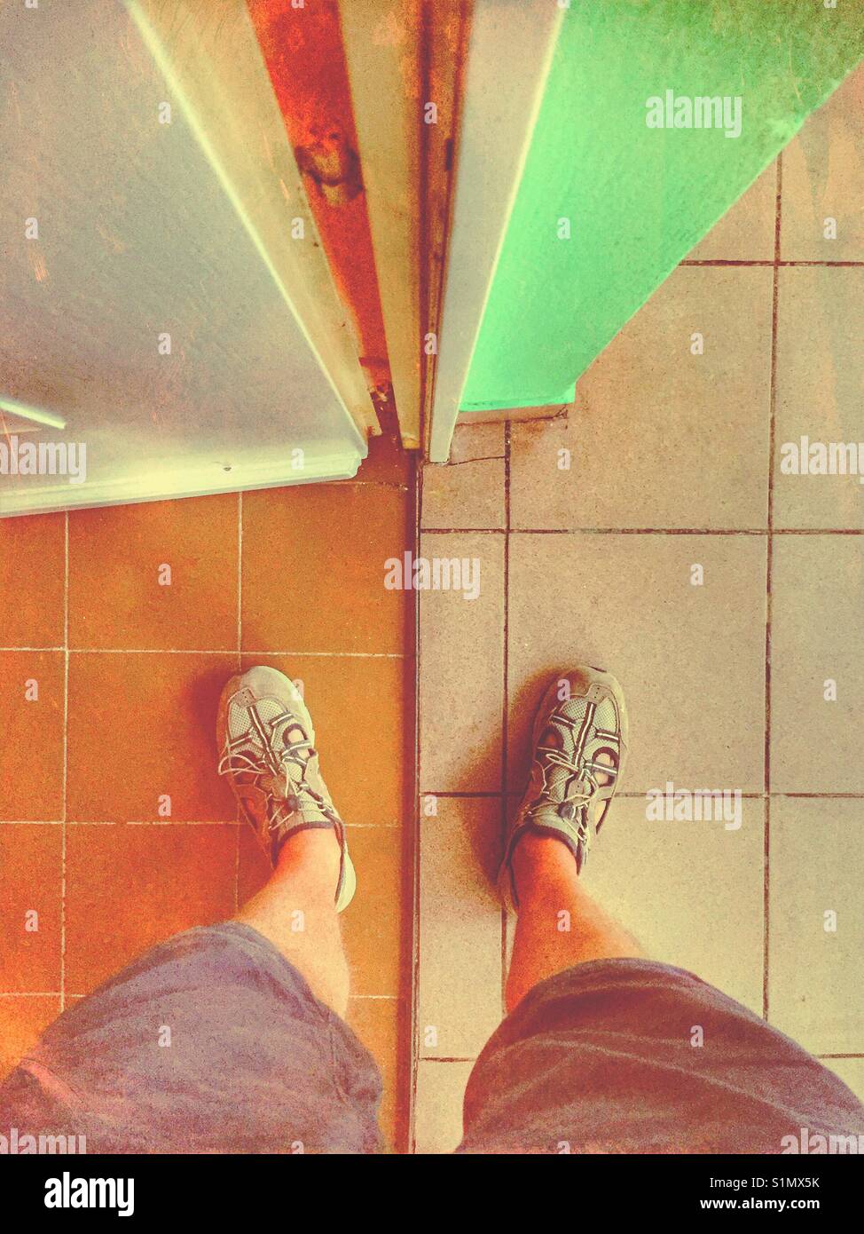 Man standing inside out - Smartphone Captured Stock Image