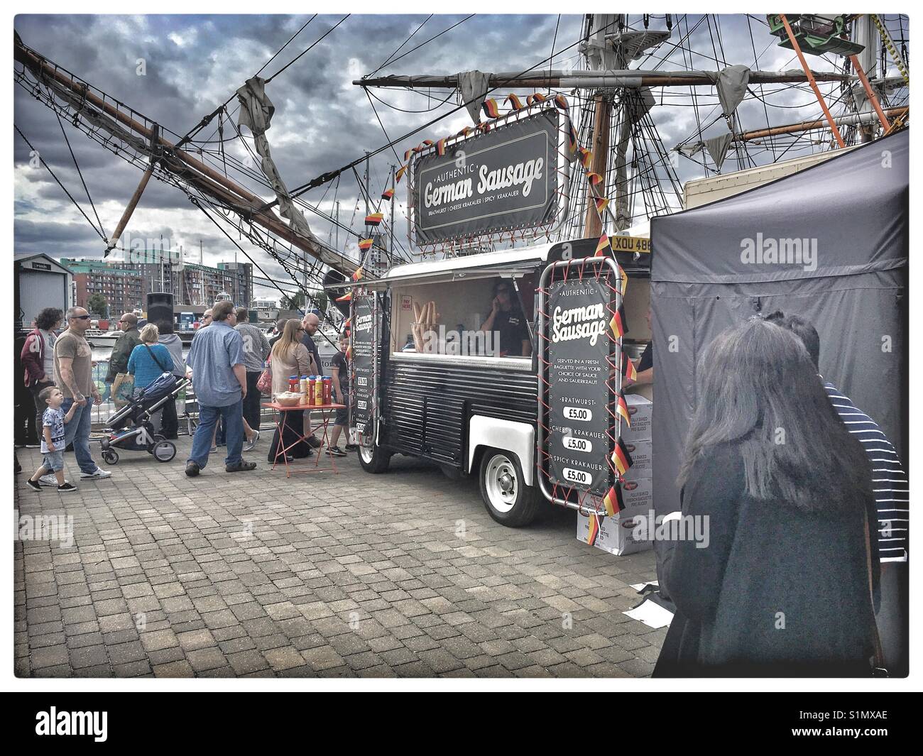 German Sausage Street Food Truck Stock Photo Alamy