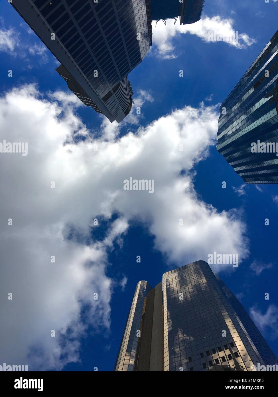 High rise skyscrapers in central business district of Brisbane Australia - Smartphone Captured Stock Image High rise skyscrapers in central business district of Brisbane Australia - Smartphone Captured Stock Image