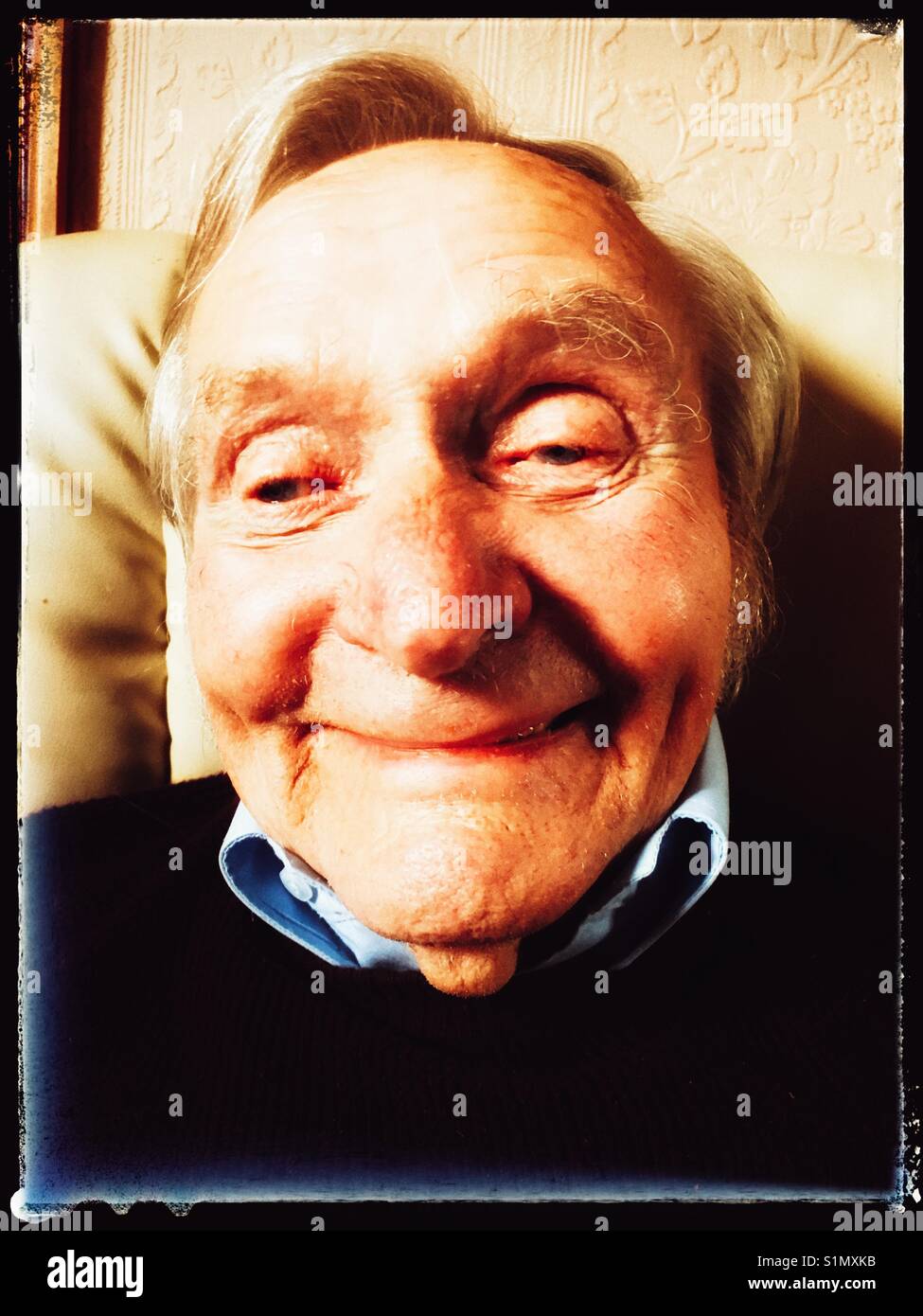 90-year old man - Smartphone Captured Stock Image