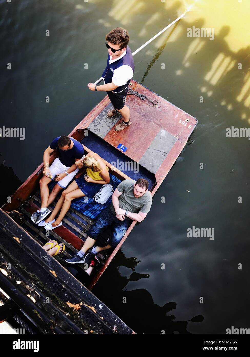 Punting on the River Cam, Cambridge, UK - Smartphone Captured Stock Image