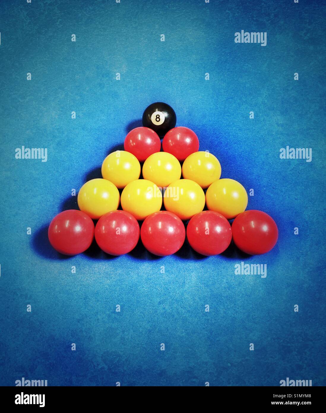 Pool balls on blue background - Smartphone Captured Stock Image