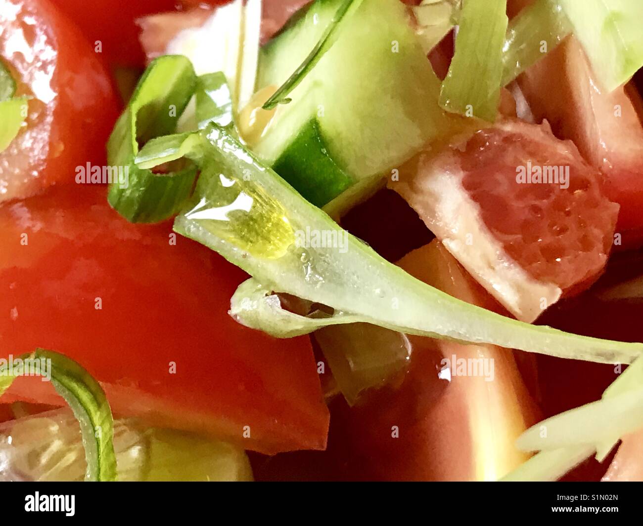 Olive oil on grapefruit salad - Smartphone Captured Stock Image