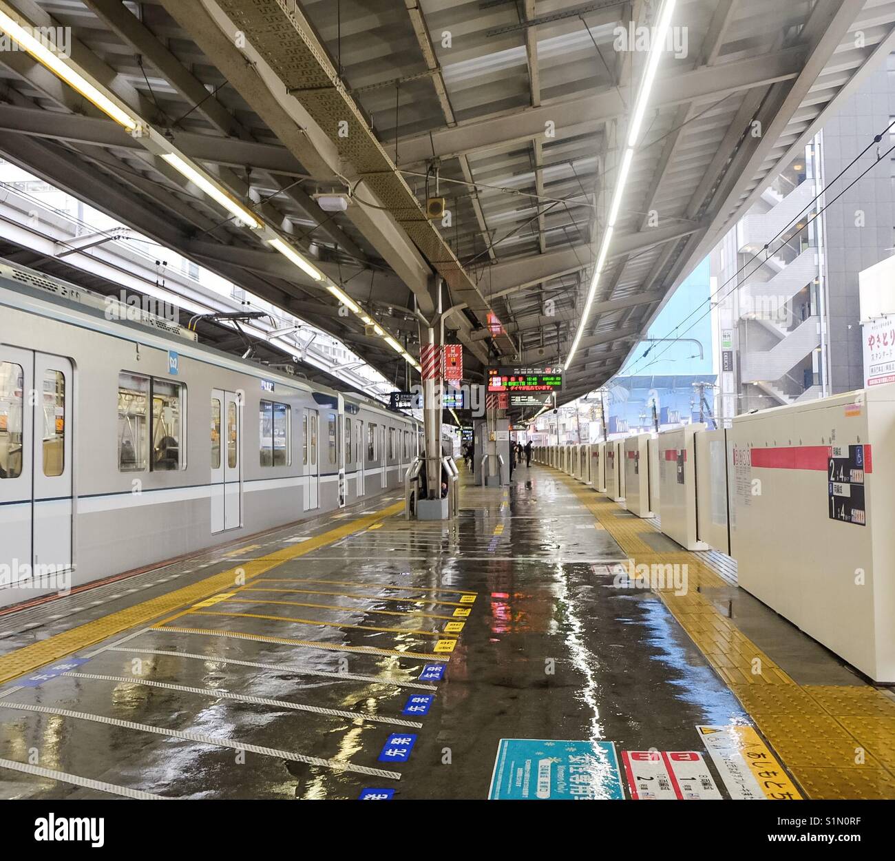 Rainy day station Stock Photo