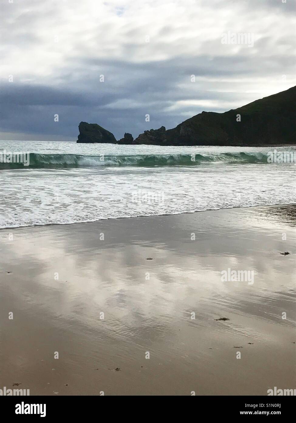 Torimbia beach. Asturias. Spain. - Smartphone Captured Stock Image