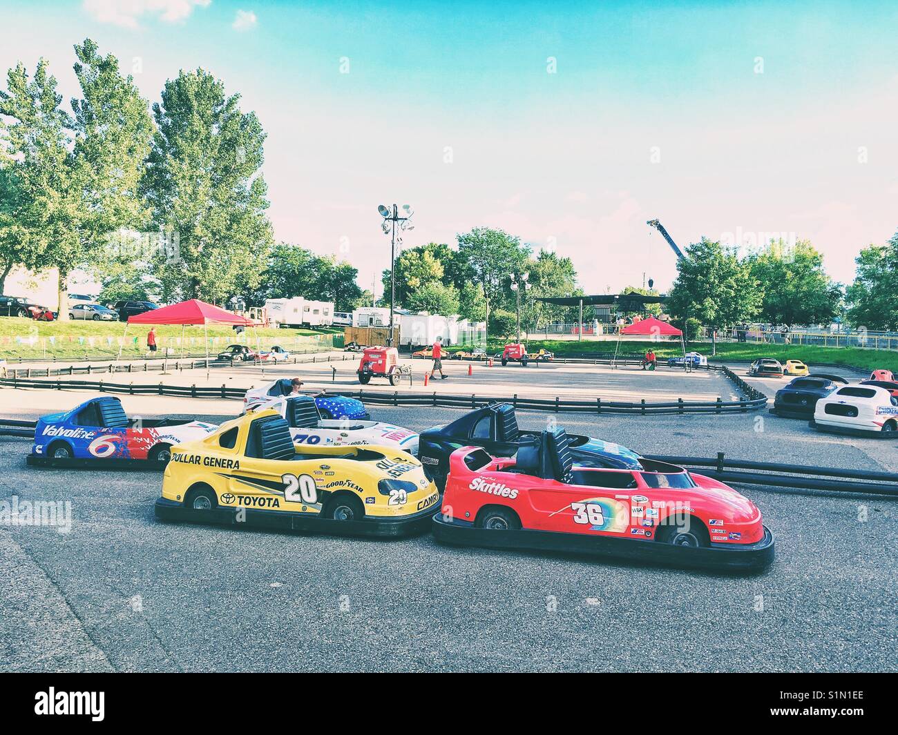 Minnesota State Fair. Go kart attraction Stock Photo Alamy