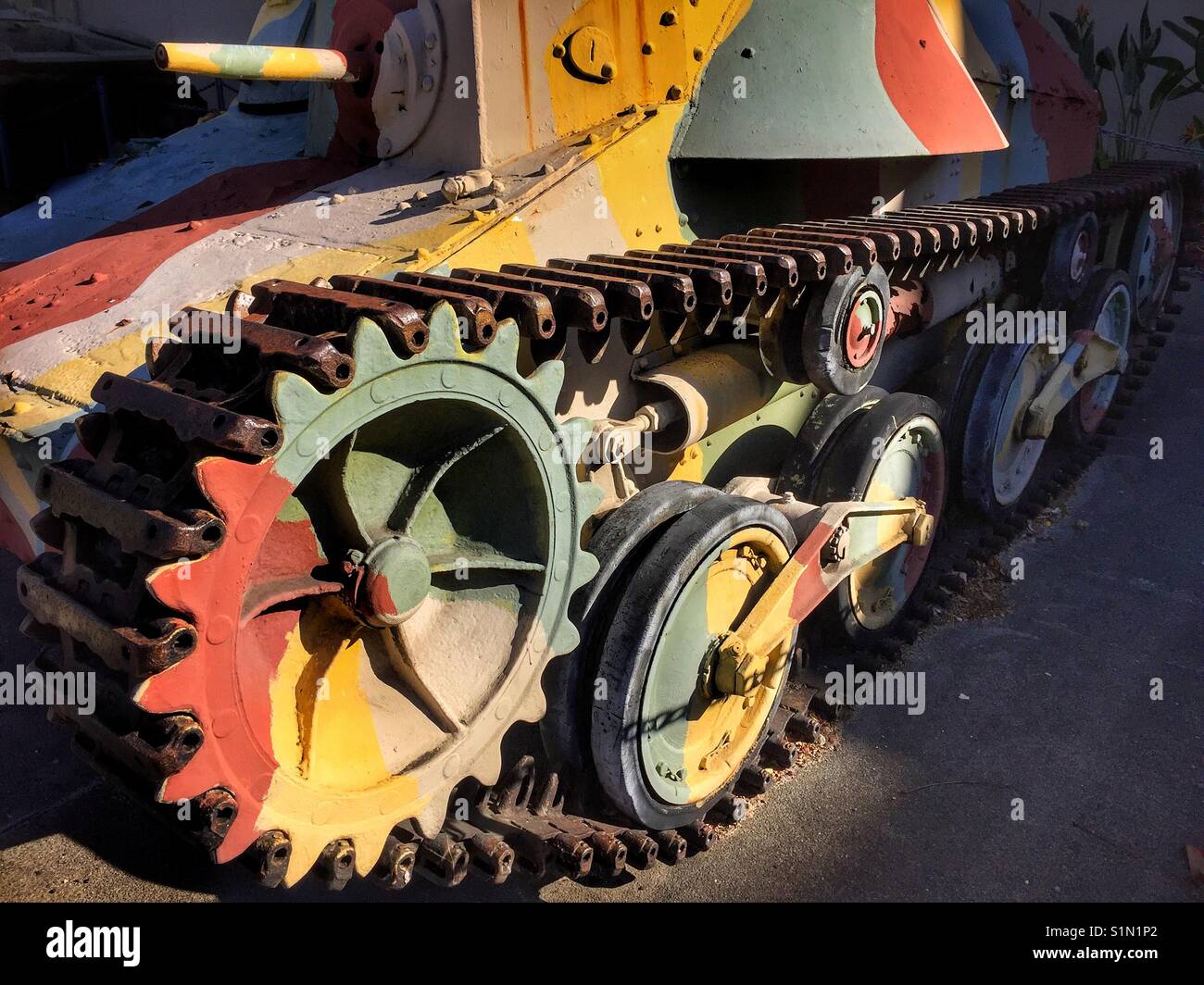 Camouflage tank - Smartphone Captured Stock Image