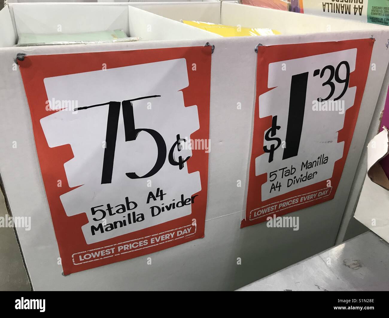 Same item for sale at different prices Stock Photo Alamy