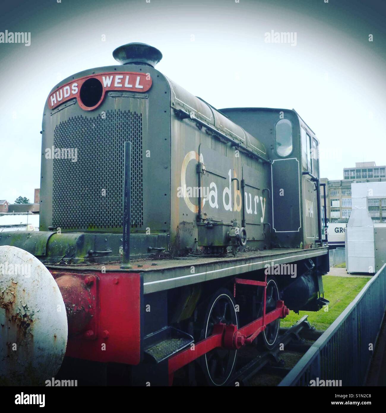 Steam train at Cadbury World in Birmingham Stock Photo