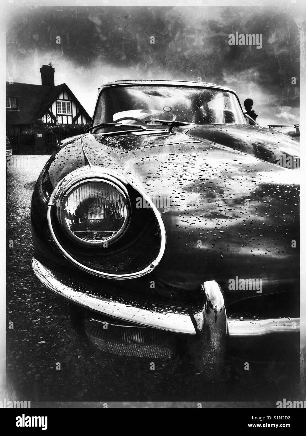 Vintage E Type Jaguar Stock Photo
