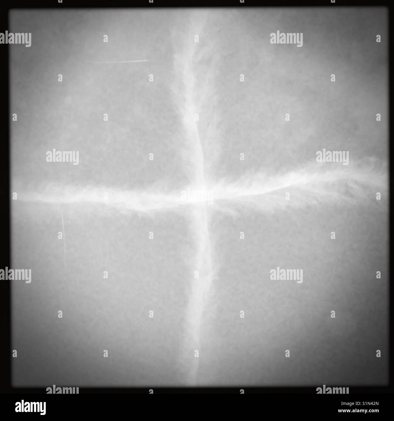 Vapour Trail Double exposure - Smartphone Captured Stock Image