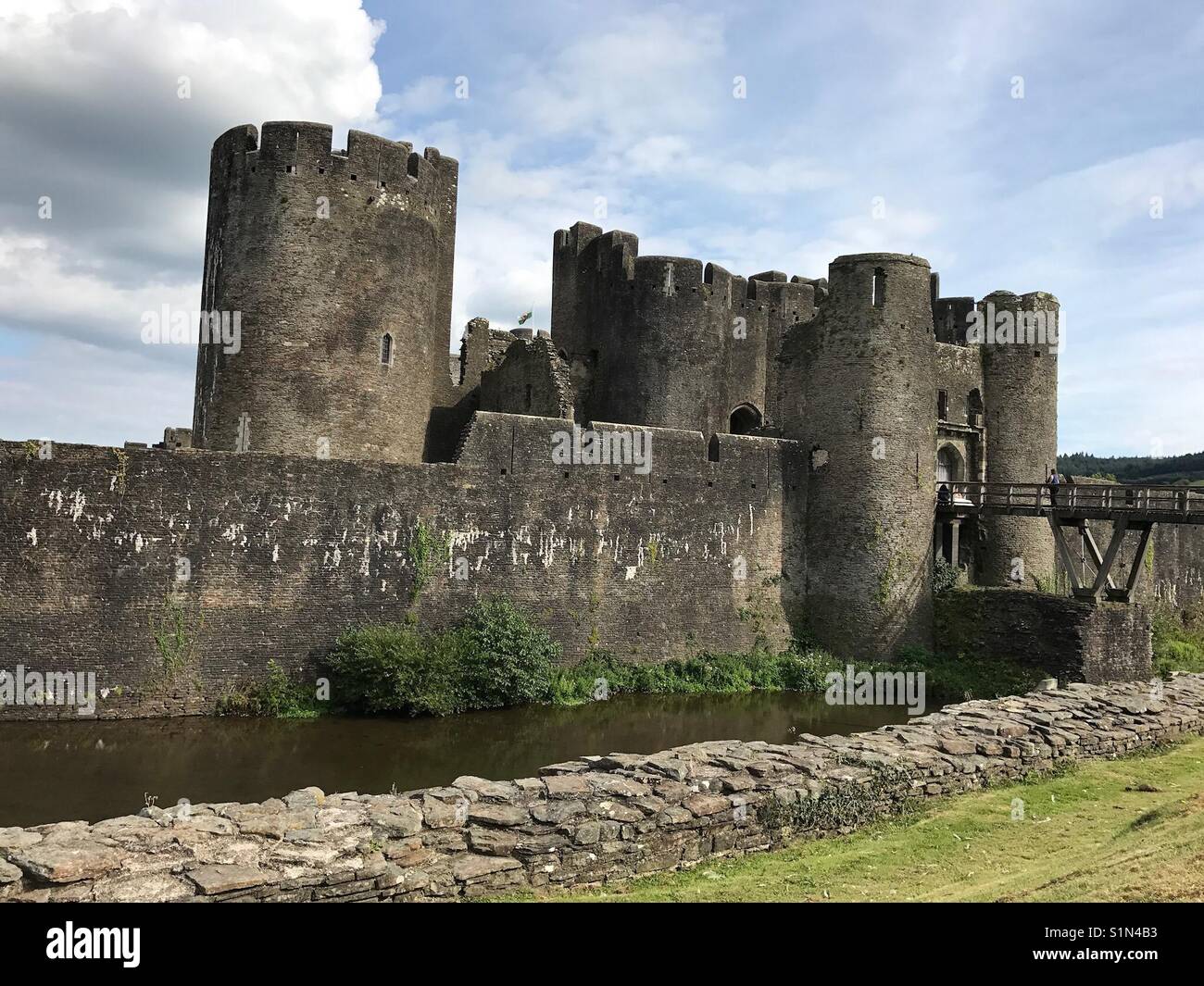 The outer west gatehouse of Caerphilly castle - Smartphone Captured Stock Image