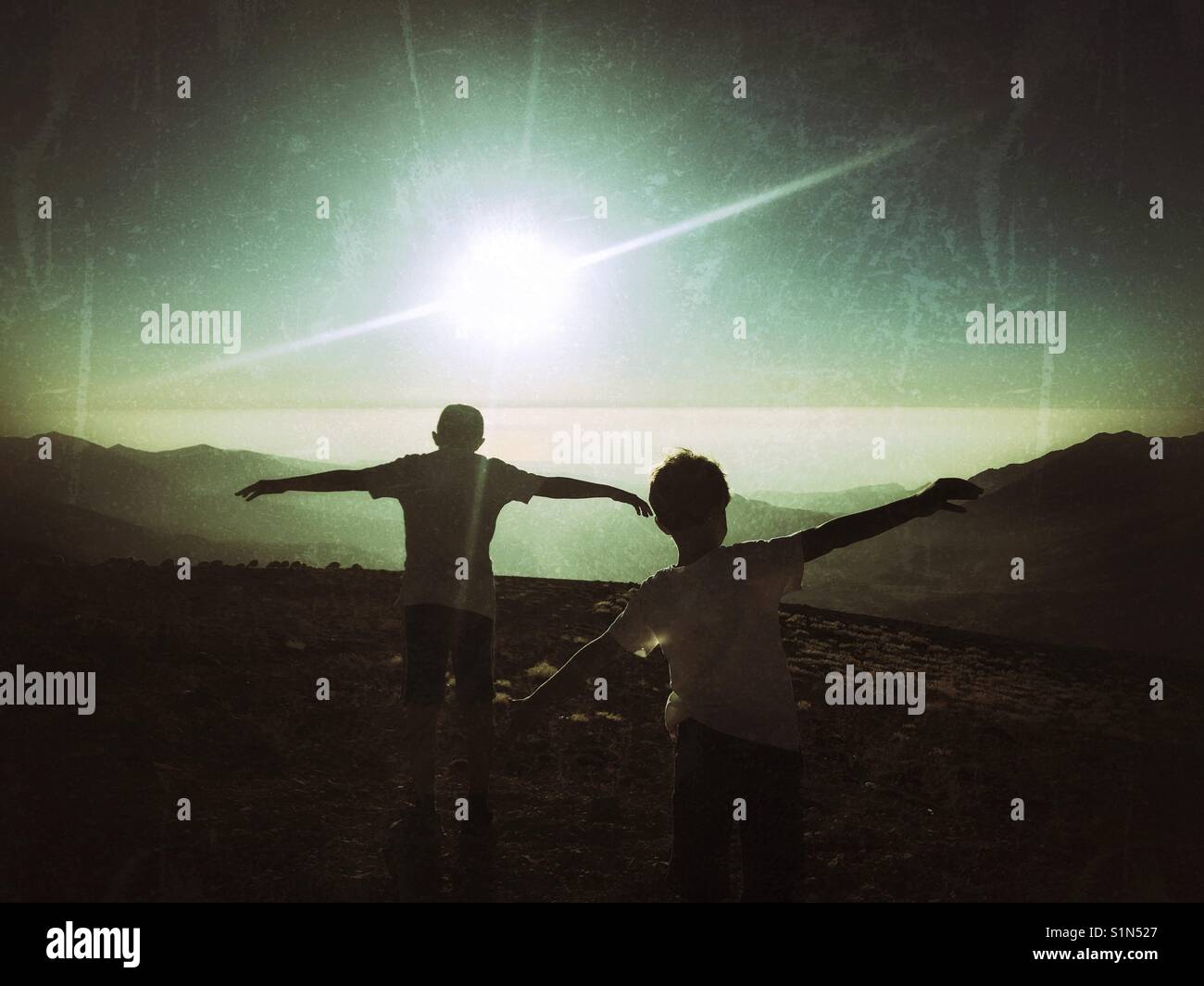 We are the sun, we are the rays - Smartphone Captured Stock Image