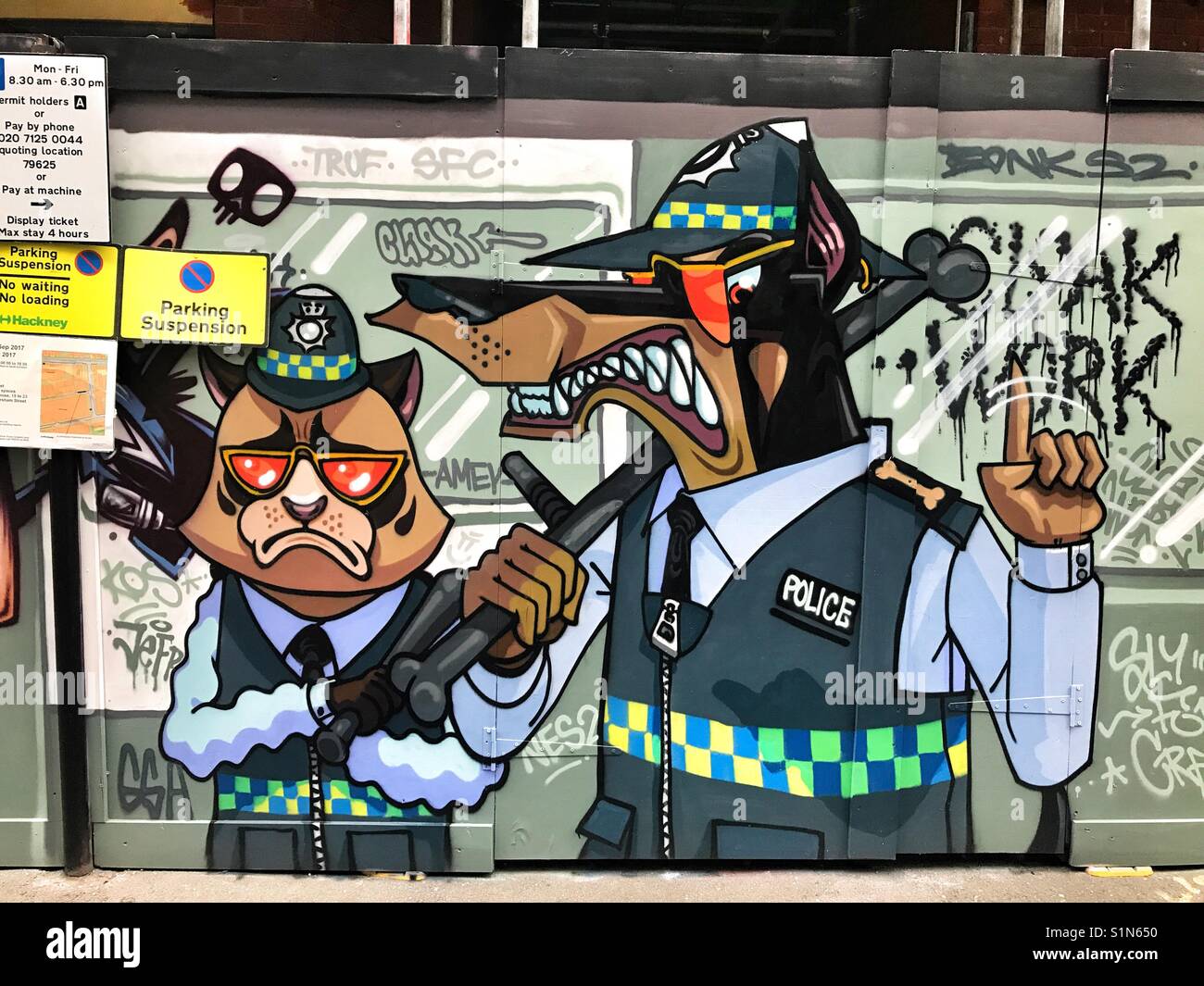 Graffiti art in London's East End - Smartphone Captured Stock Image