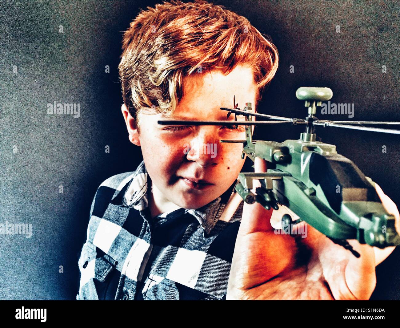 Airfix Quick Build Apache helicopter - Smartphone Captured Stock Image