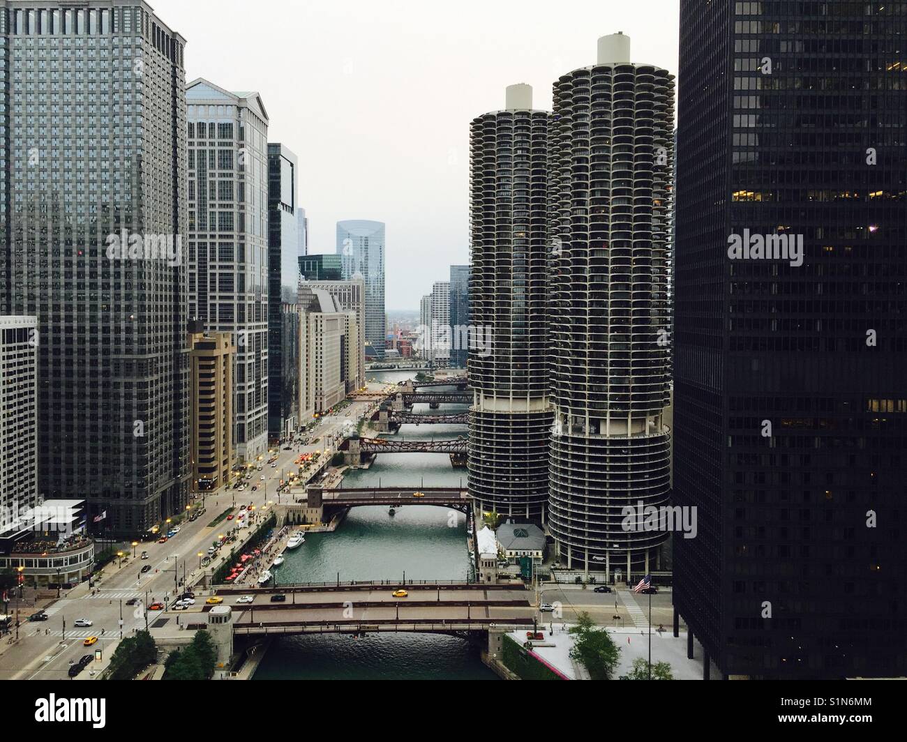 West wacker drive in Chicago Stock Photo Alamy