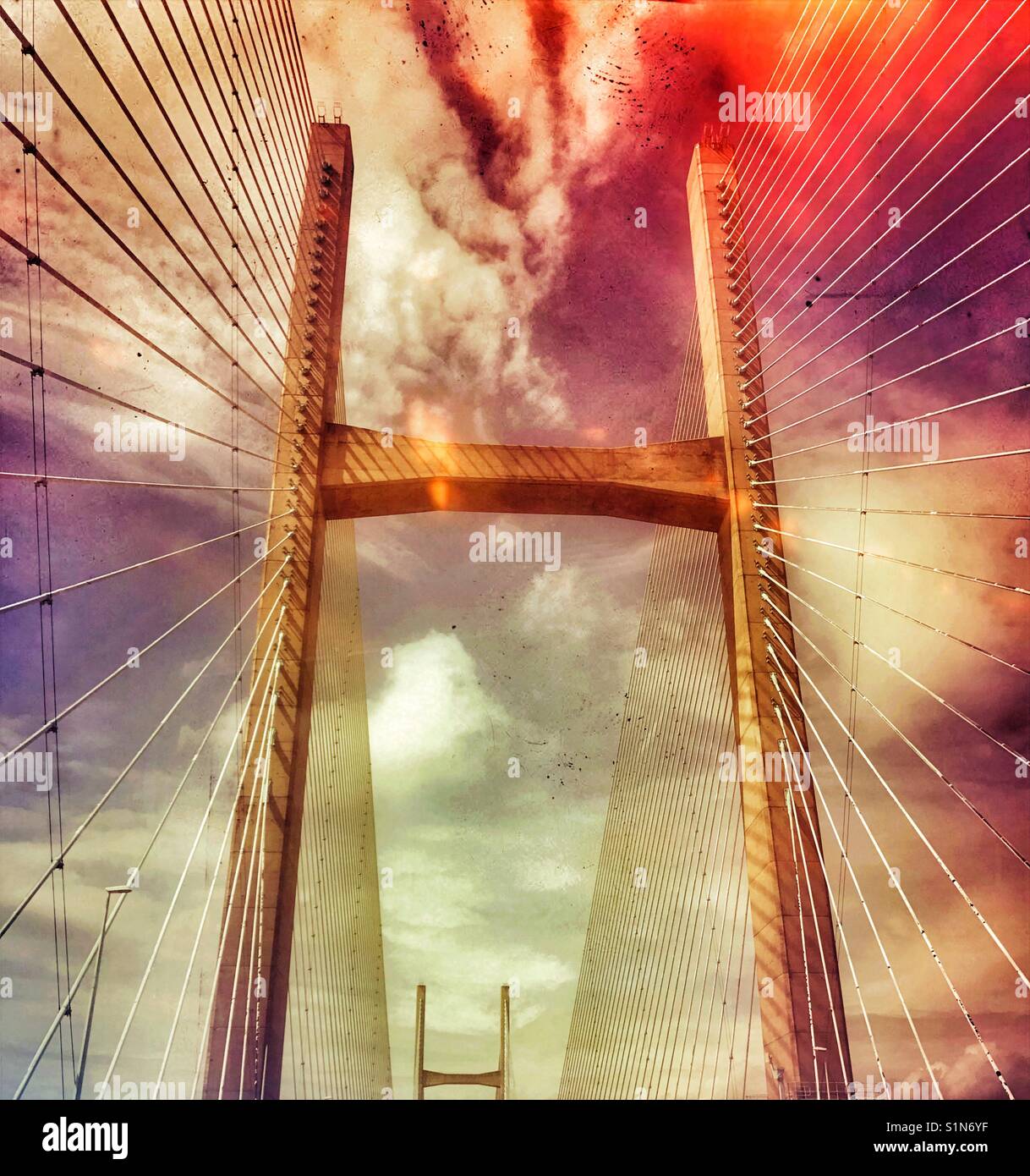 The Severn Bridge - Smartphone Captured Stock Image