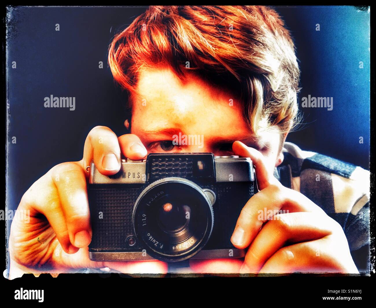 Olympus Pen half-frame 35mm film camera Stock Photo