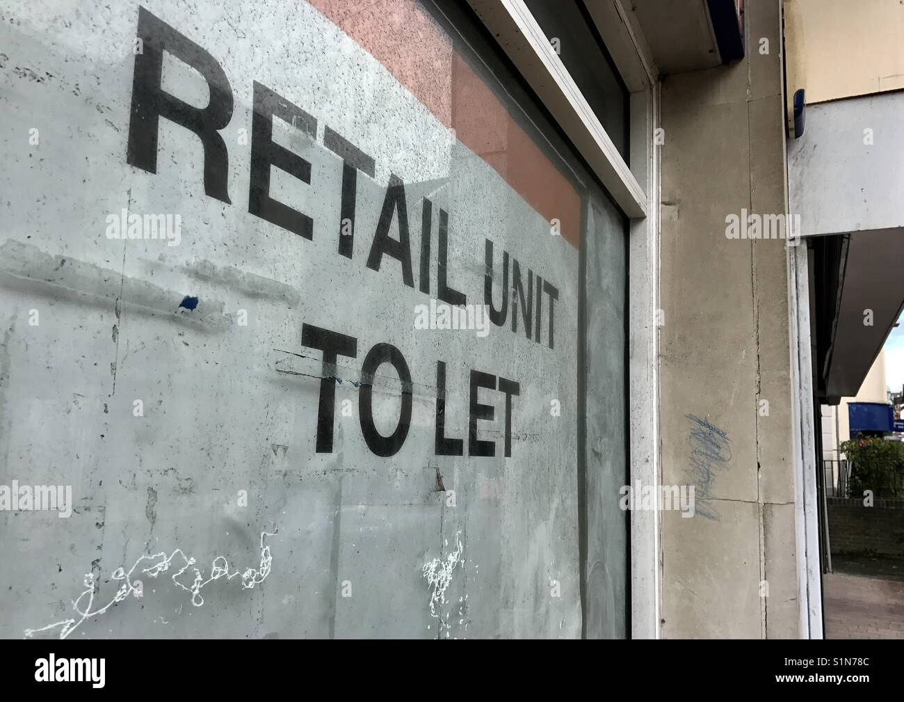 Sign on empty shop - Smartphone Captured Stock Image