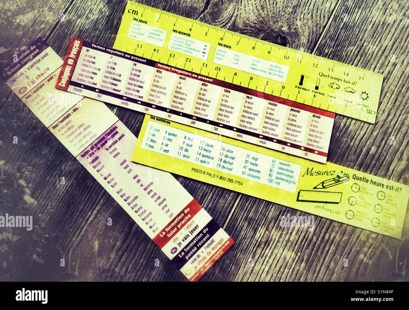 French language learning aids. - Smartphone Captured Stock Image