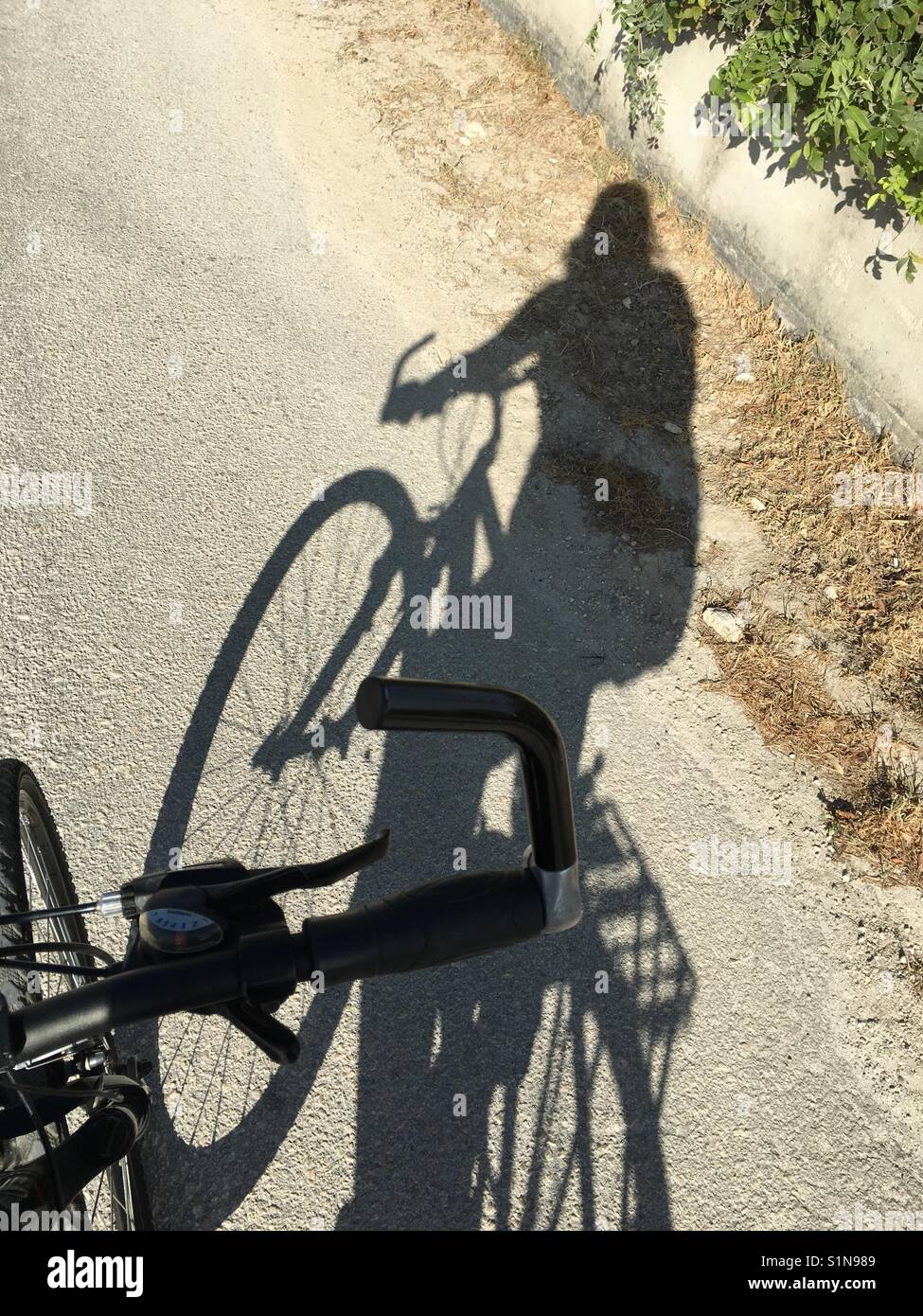 Cycling in Svornata on Kefalonia island in Greece - Smartphone Captured Stock Image