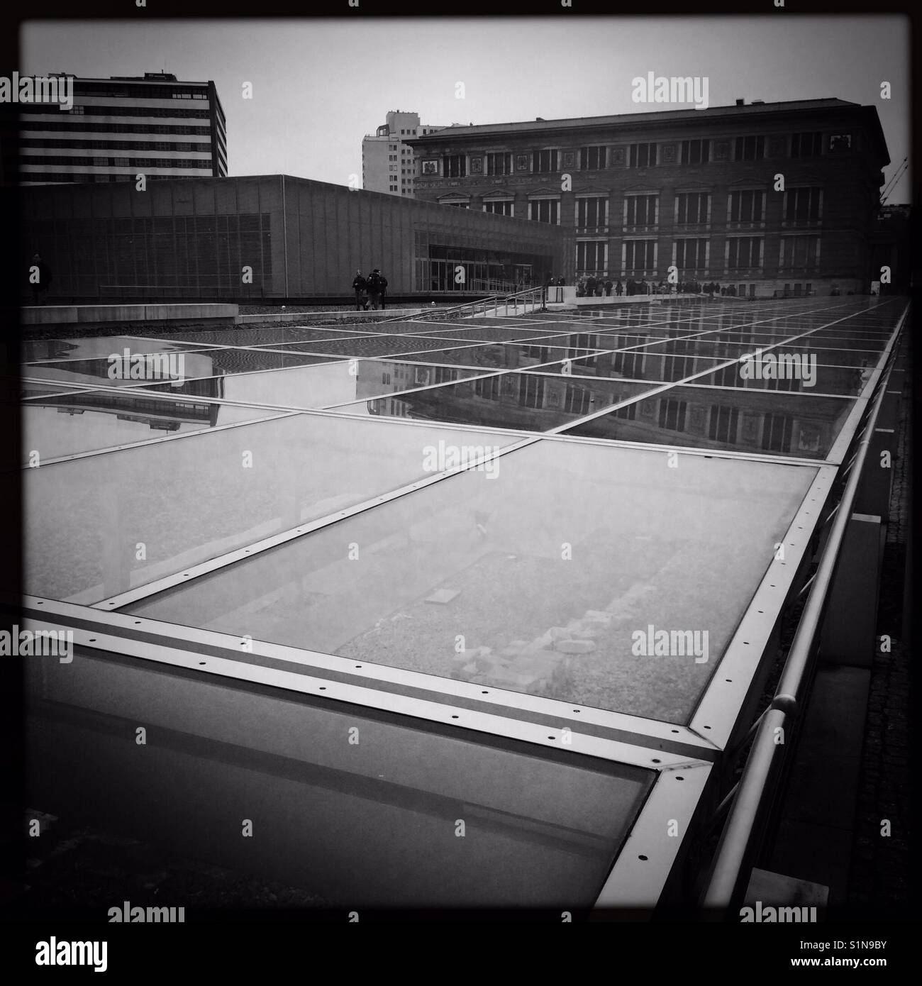 Long shot of Topography of Terror Berlin - Smartphone Captured Stock Image