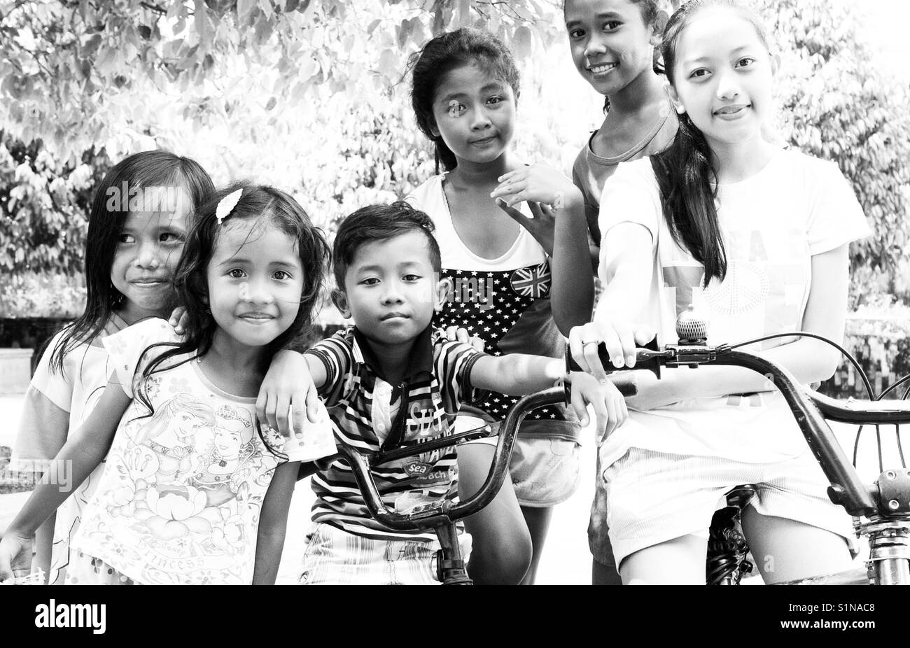 Children in the street, Jokjakarta, Indonesia Stock Photo