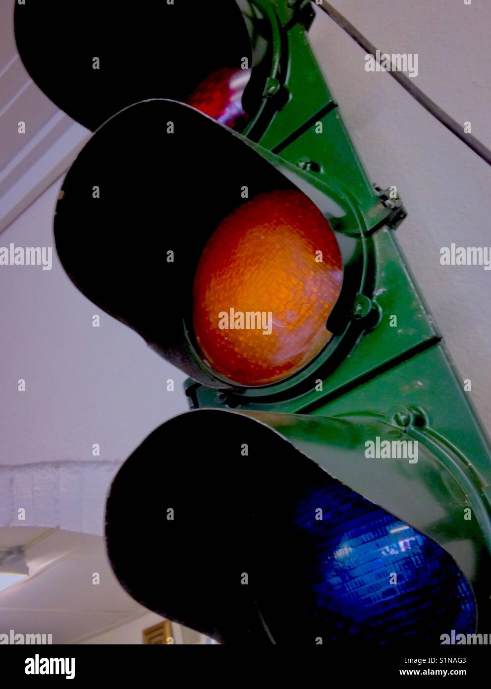 Traffic light decor at thrift shop - Smartphone Captured Stock Image