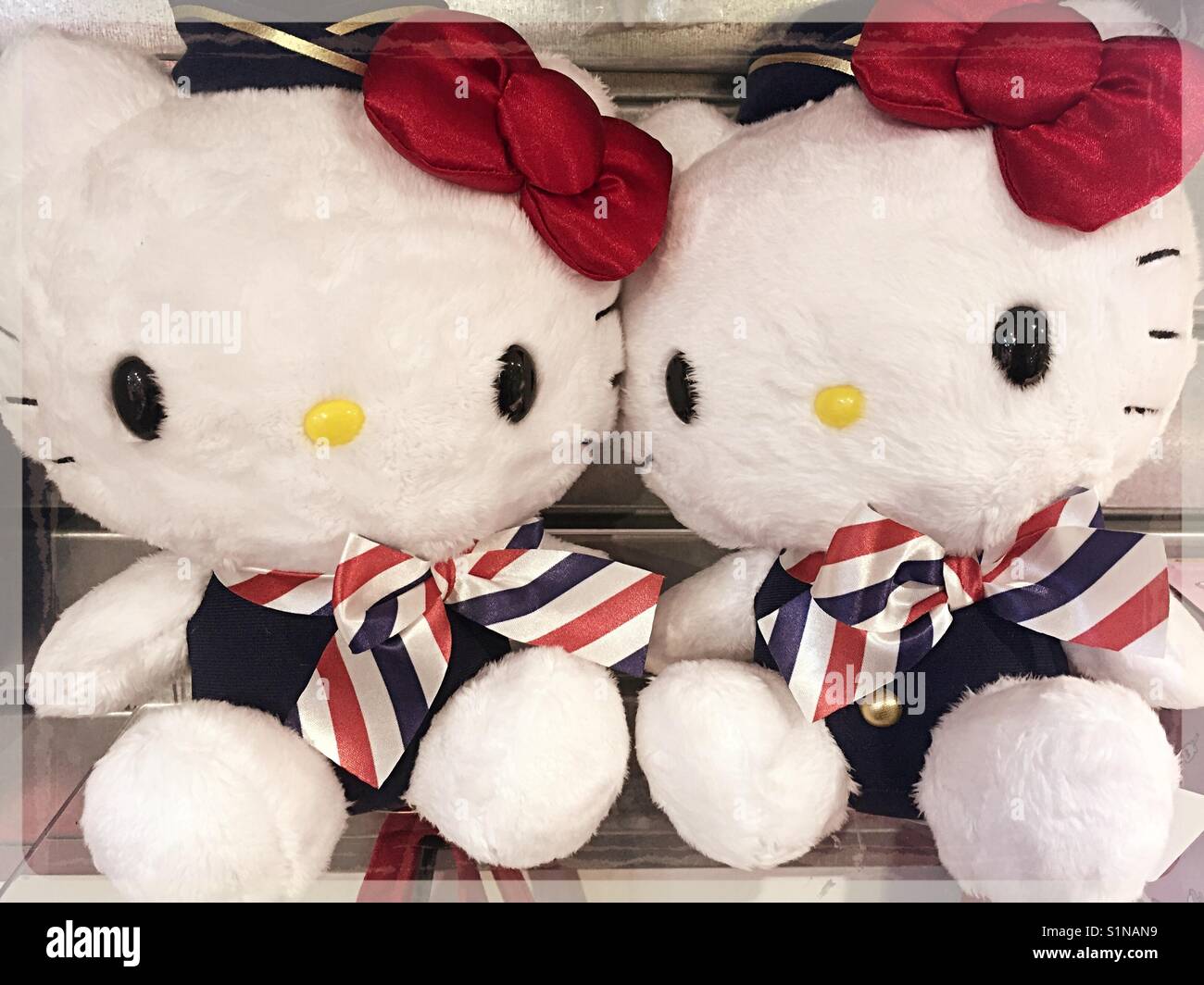 Hello kitty stuffed animals for sale at retail, USA - Smartphone Captured Stock Image