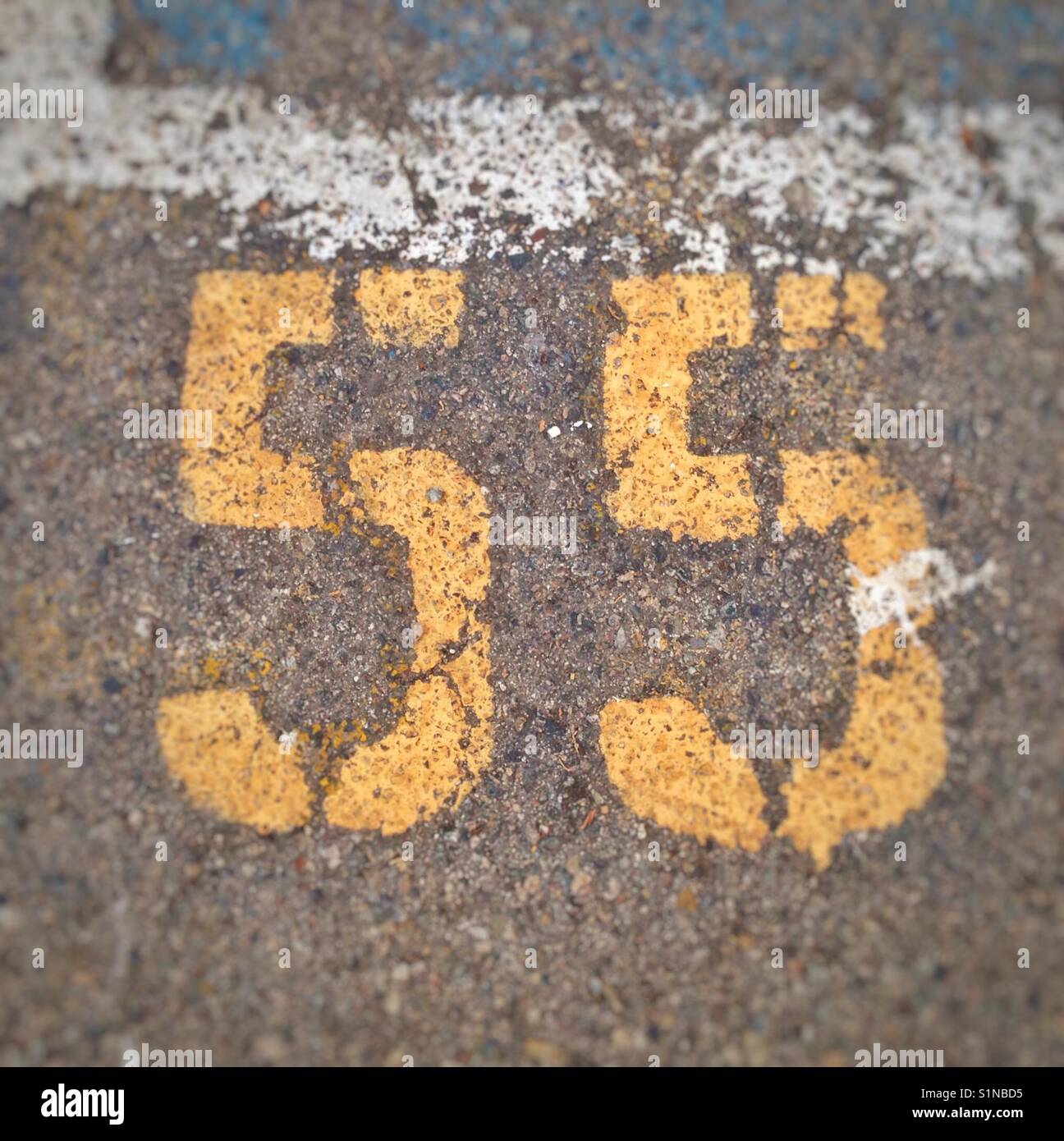 Number 55 in a parking Stock Photo