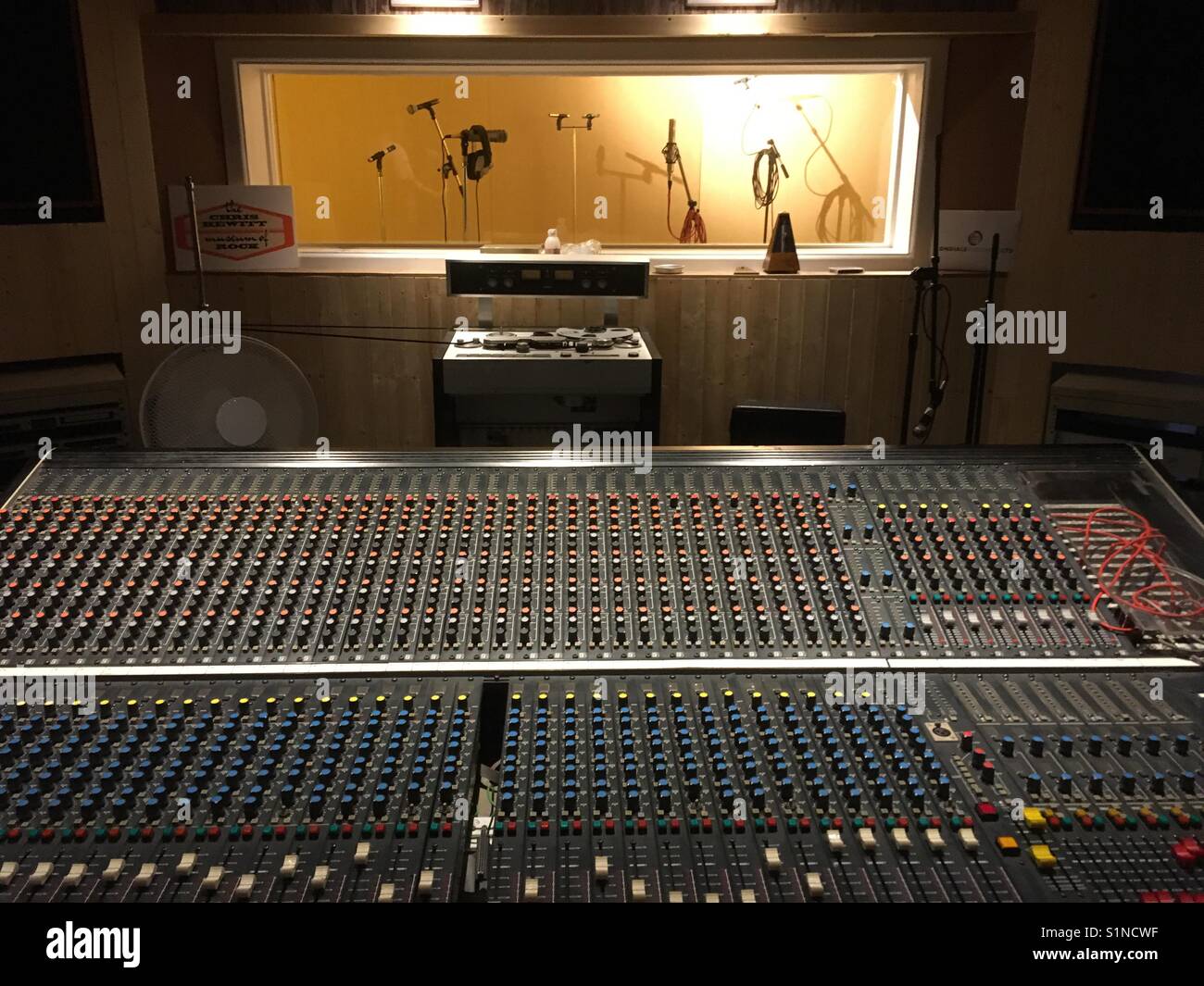 Strawberry Studios Re Creation Of Original Control Room Stockport Cheshire Using Iron Maiden S Recording Desk Stock Photo Alamy