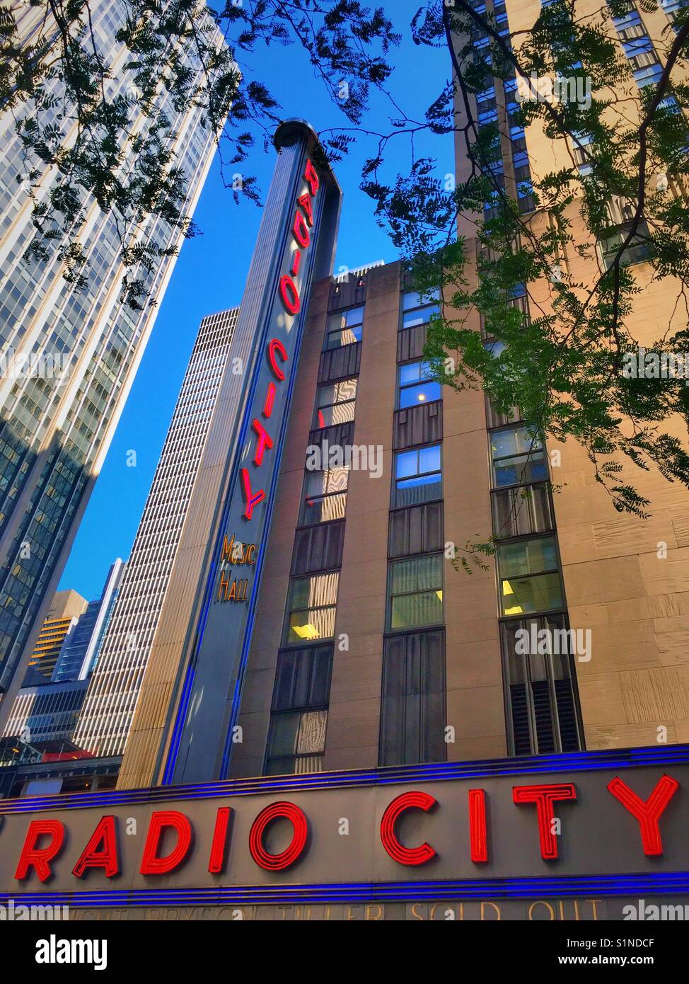 Radio city music hall, Rockefeller Center, New York City, USA - Smartphone Captured Stock Image