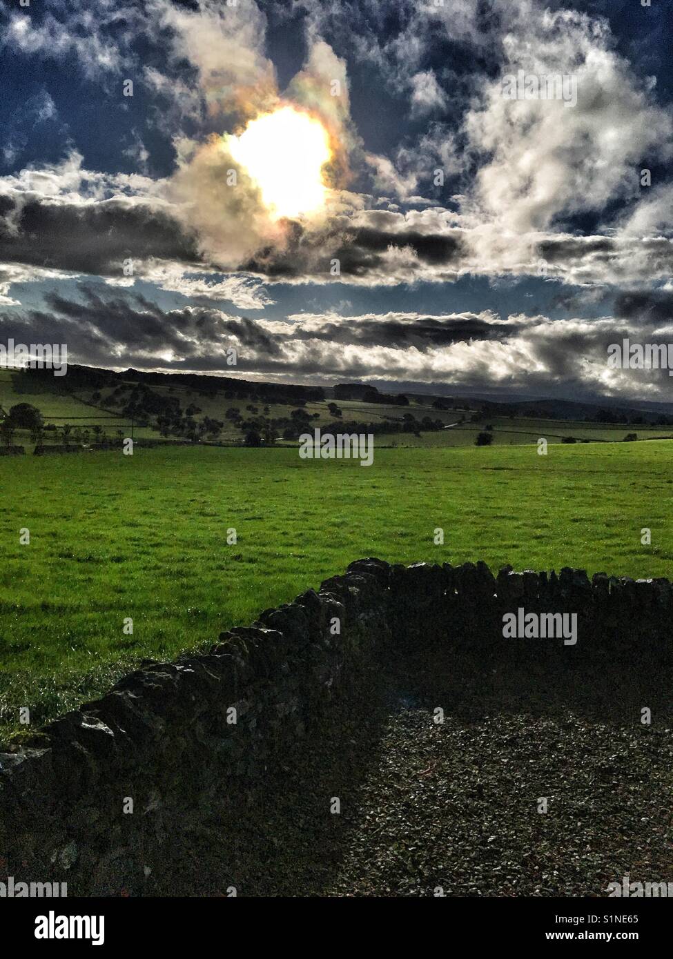 Blustery sky over the Derbyshire Dales - Smartphone Captured Stock Image