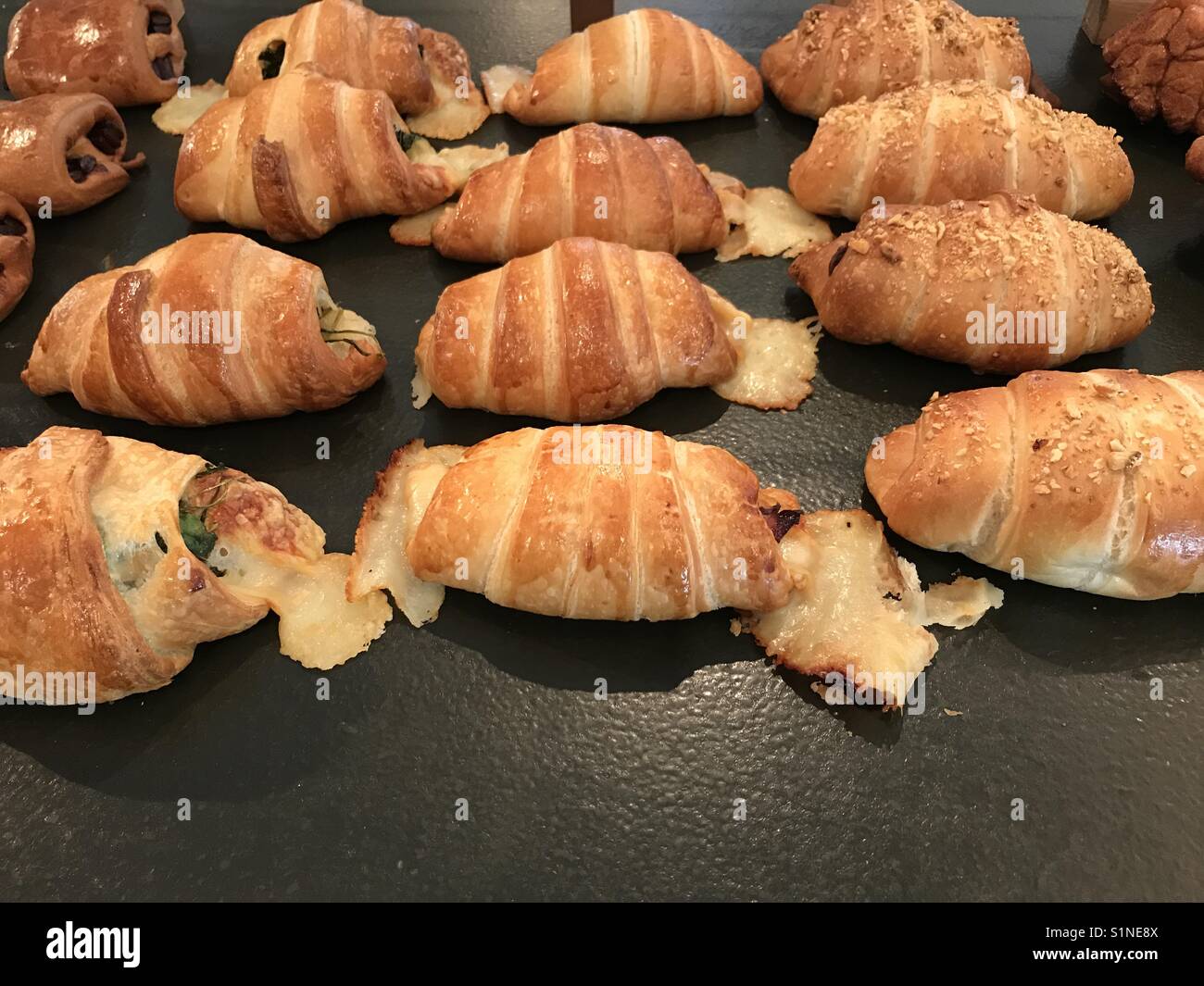 Cheesy croissant Stock Photo