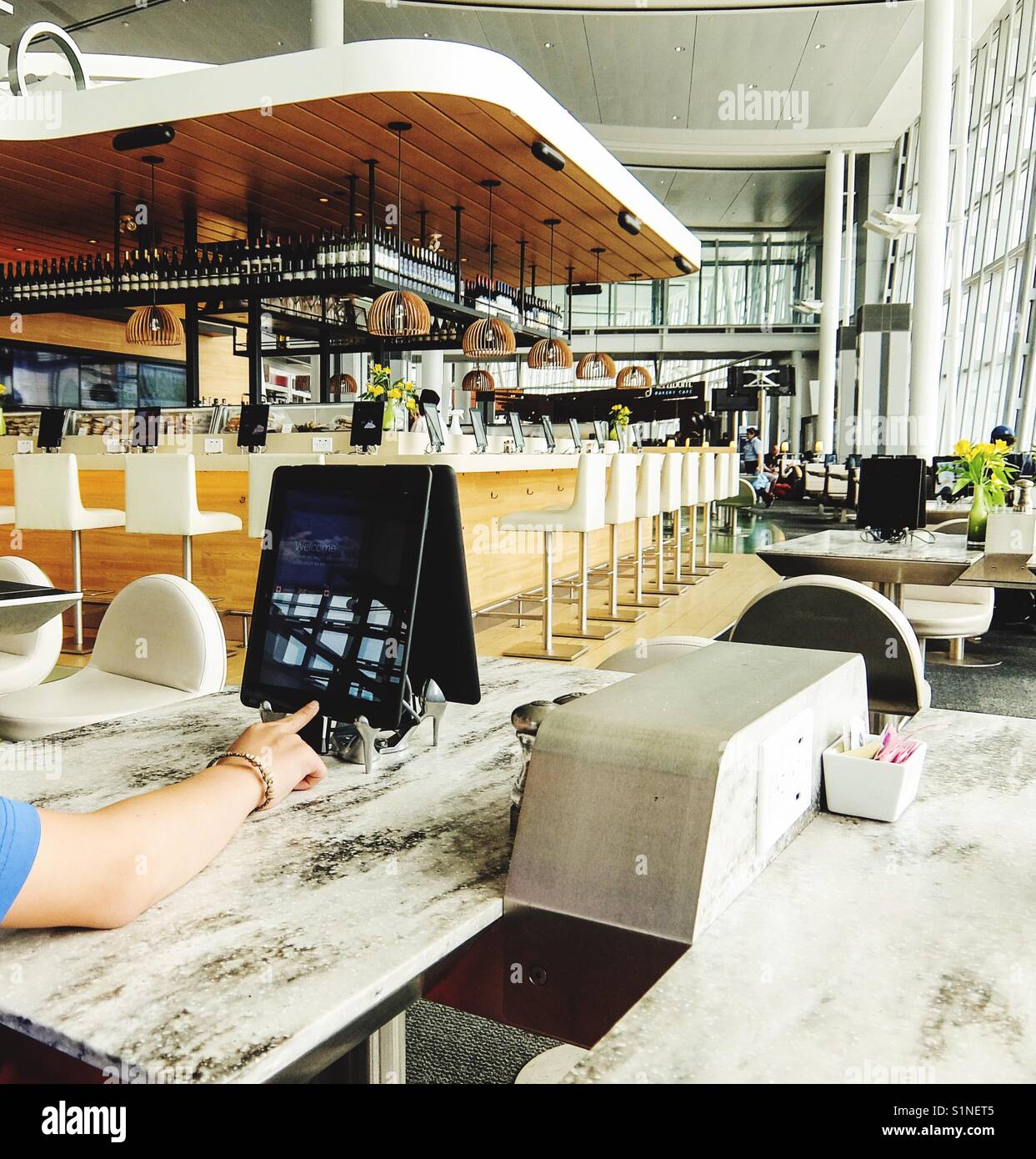 Airport waiting - Smartphone Captured Stock Image