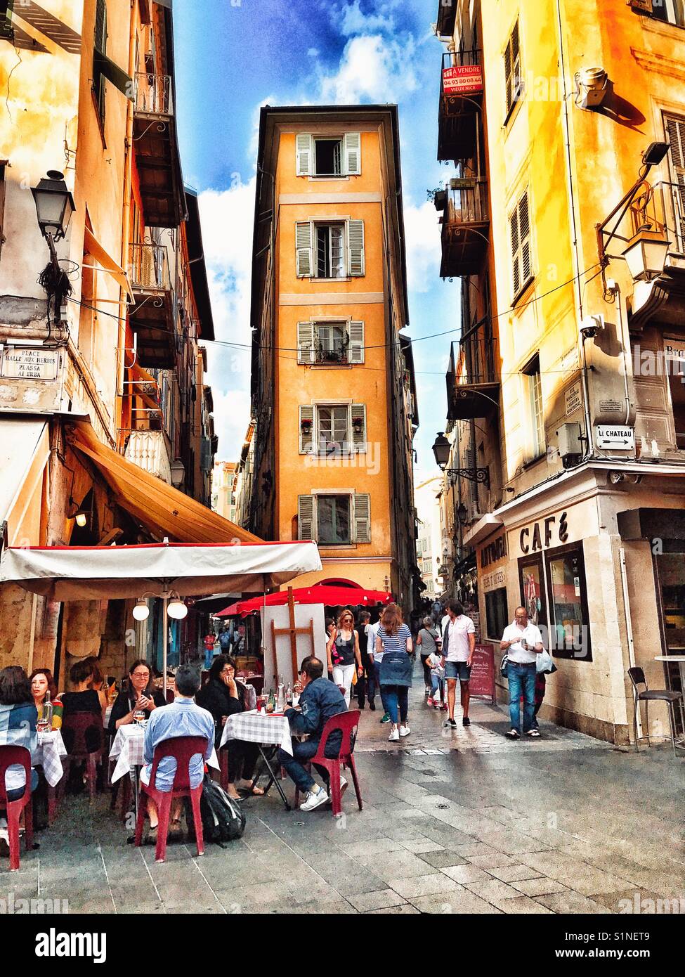 Typical Old Town area of Nice, France Stock Photo