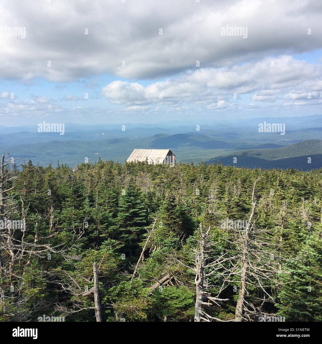 Near the summit of Cannon Mountain, Franconia Notch, White Mountains, New Hampshire, United States - Smartphone Captured Stock Image